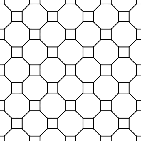 Tessellation With Octagon And Square Coloring Page